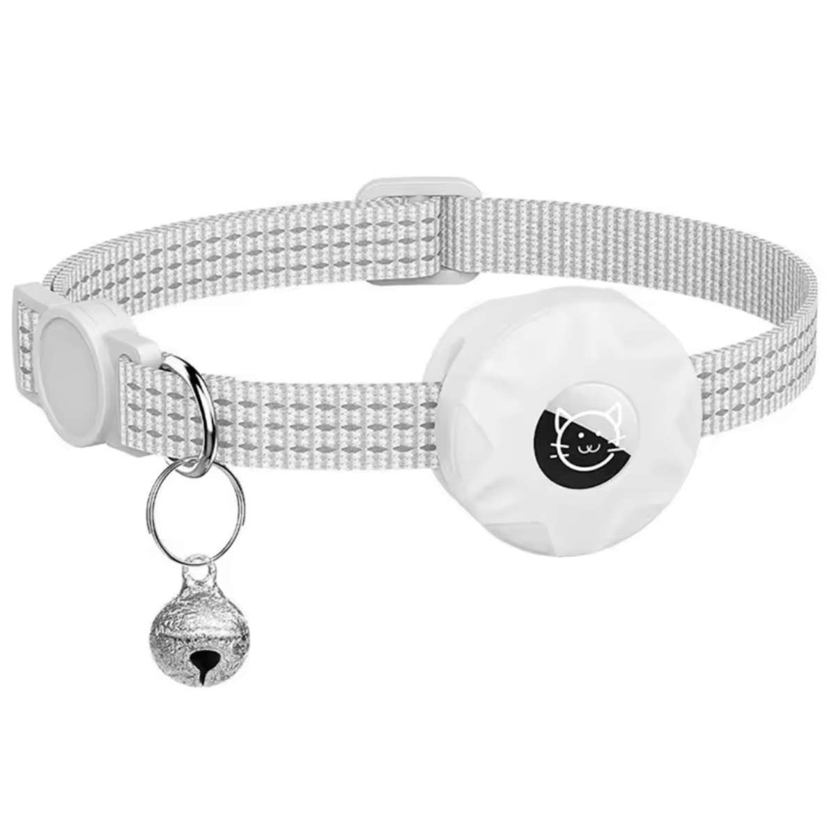 Reflective Cat Collar with Bluetooth Pet Tracker Holder and Adjustable Fit