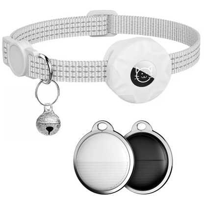 Reflective Cat Collar with Bluetooth Pet Tracker Holder and Adjustable Fit
