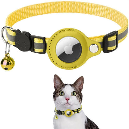 Reflective Cat Collar with GPS Tracker Holder and Bell