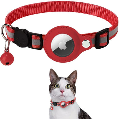 Reflective Cat Collar with GPS Tracker Holder and Bell