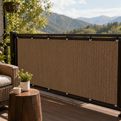 Retractable Side Shade Panel with Reinforced Edges for Outdoor Privacy