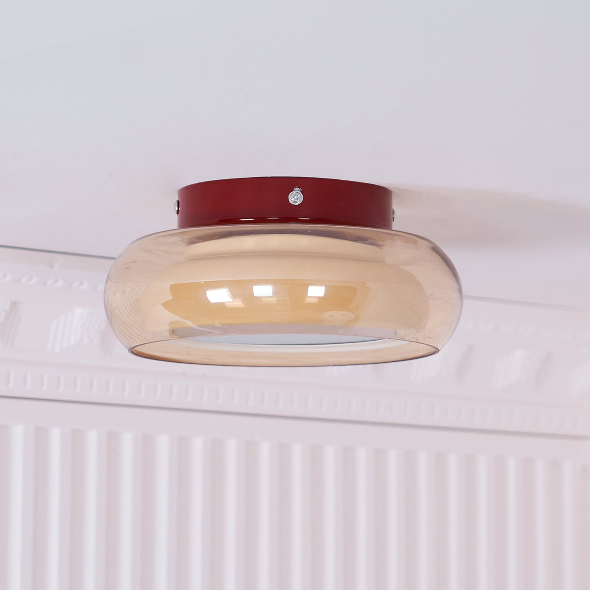 Retro Glass LED Flush Mount Ceiling Light