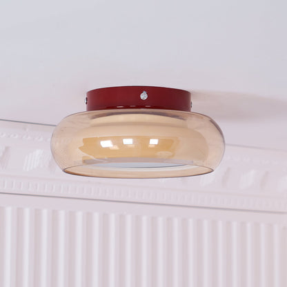 Retro Glass LED Flush Mount Ceiling Light