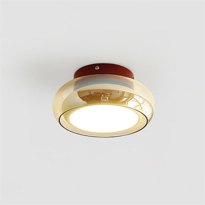 Retro Glass LED Flush Mount Ceiling Light