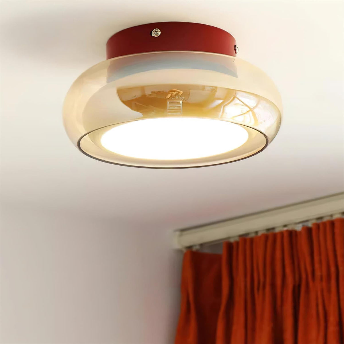 Retro Glass LED Flush Mount Ceiling Light