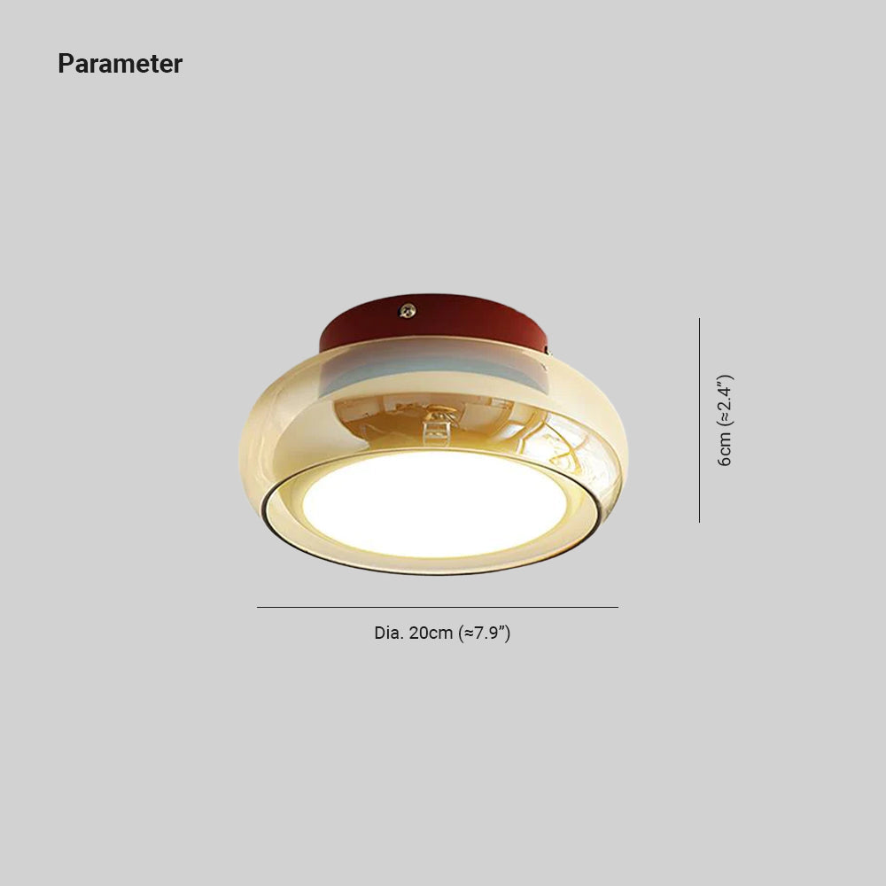 Retro Glass LED Flush Mount Ceiling Light