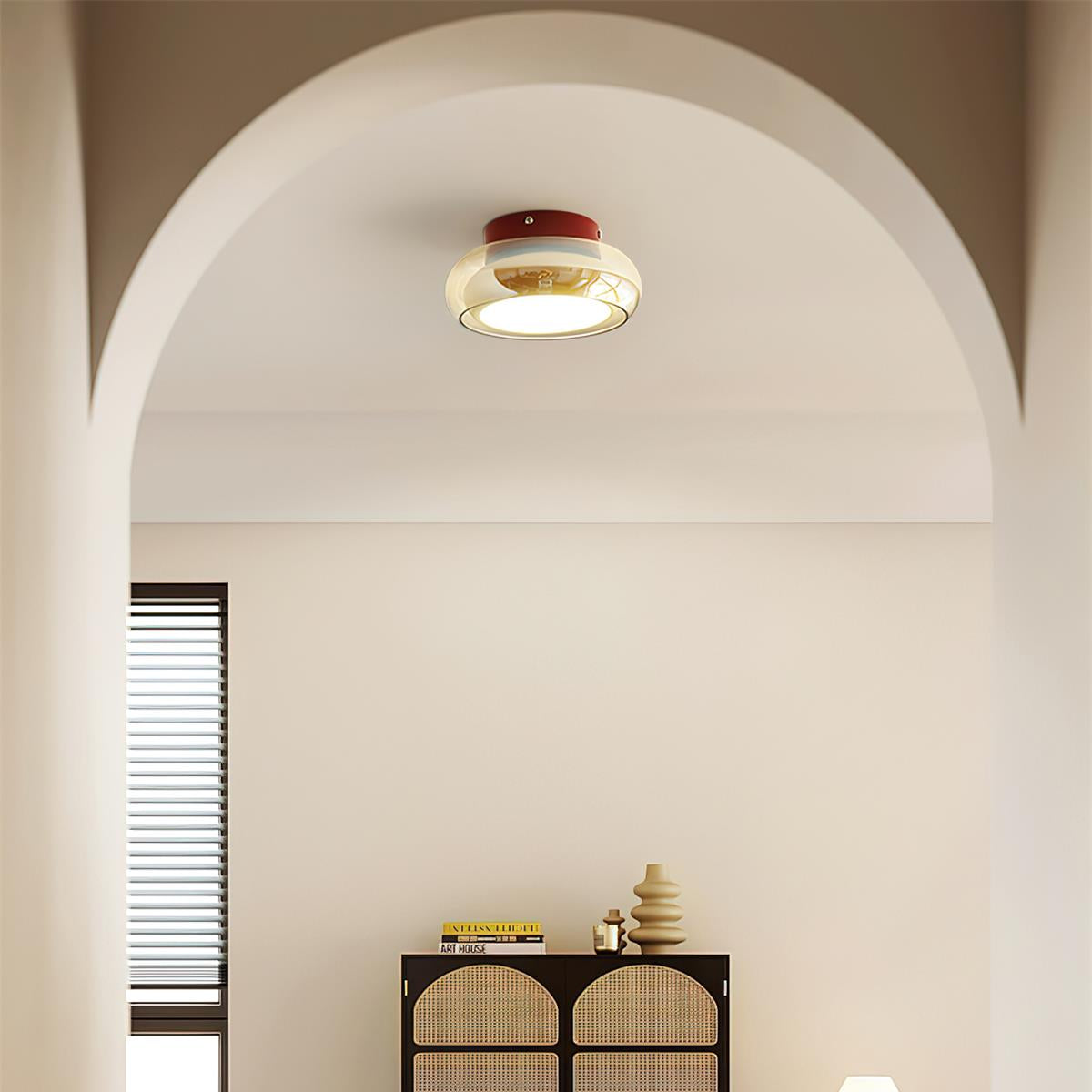 Retro Glass LED Flush Mount Ceiling Light