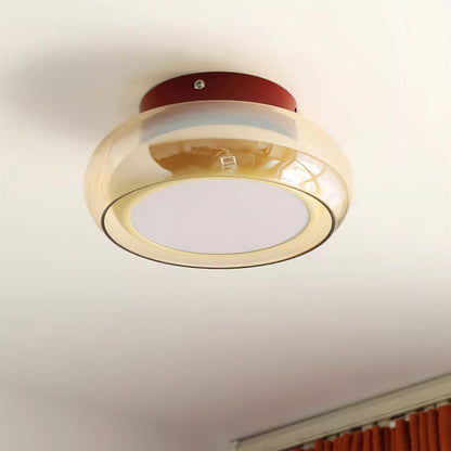 Retro Glass LED Flush Mount Ceiling Light