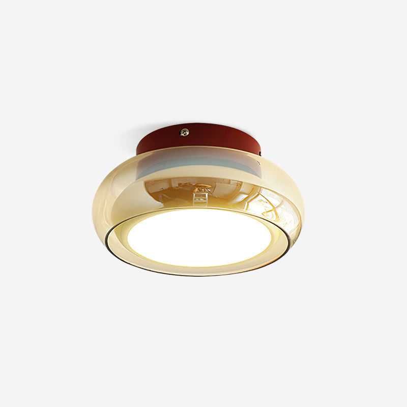 Retro Glass LED Flush Mount Ceiling Light