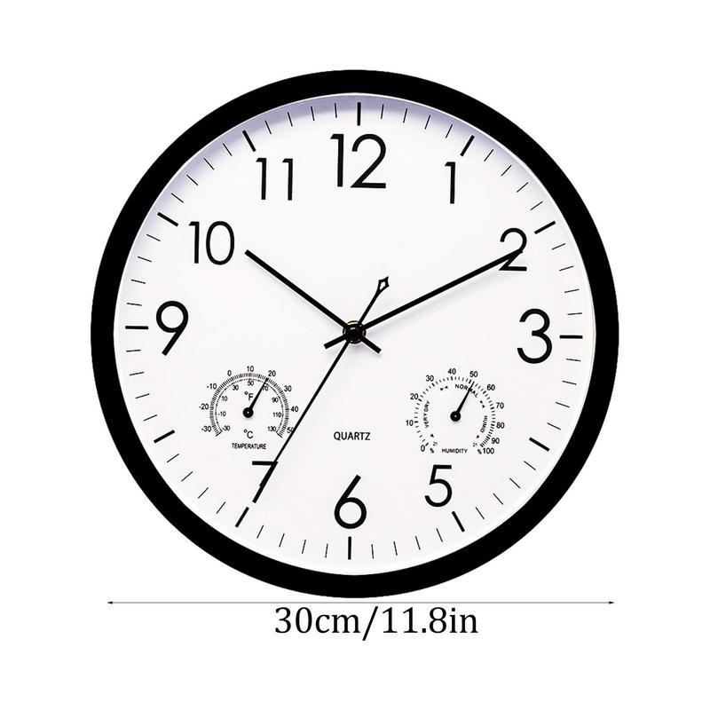 Retro Outdoor Garden Clock with Temperature and Humidity Gauge