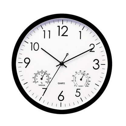 Retro Outdoor Garden Clock with Temperature and Humidity Gauge