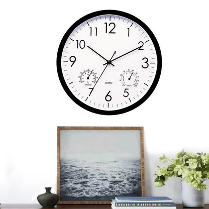 Retro Outdoor Garden Clock with Temperature and Humidity Gauge