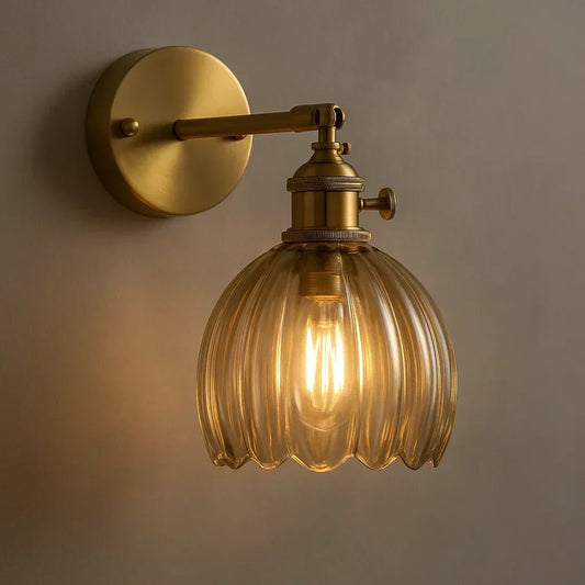 Retro Wall Lamp Glass Tulip Shade Vintage Wall Light