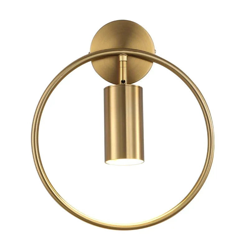 Rotatable Gold Ring Wall Light
