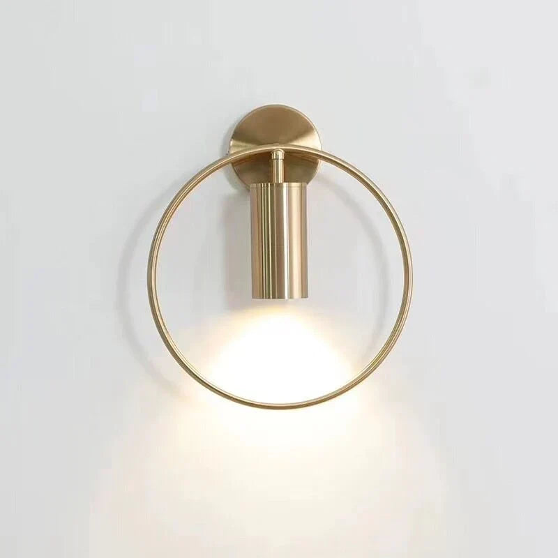 Rotatable Gold Ring Wall Light