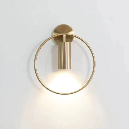 Rotatable Gold Ring Wall Light