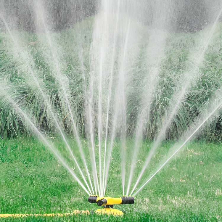 Rotating Lawn Sprinkler with 360 Degree Coverage and Adjustable Spray
