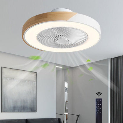 Round Blade-Free LED Ceiling Fan with Remote Control and Quiet Operation