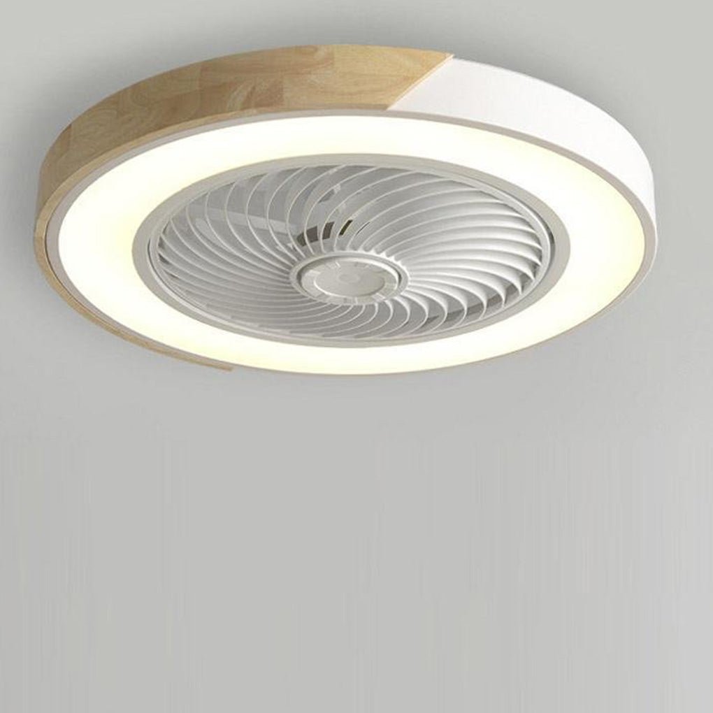 Round Blade-Free LED Ceiling Fan with Remote Control and Quiet Operation