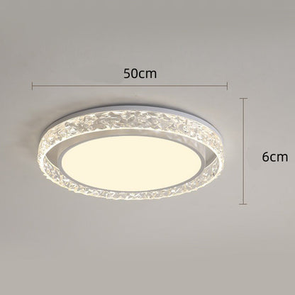 Round Crystal LED Flush Mount Ceiling Light with Remote Dimming