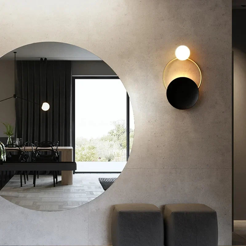 Round Frosted Glass E27 Wall Sconce