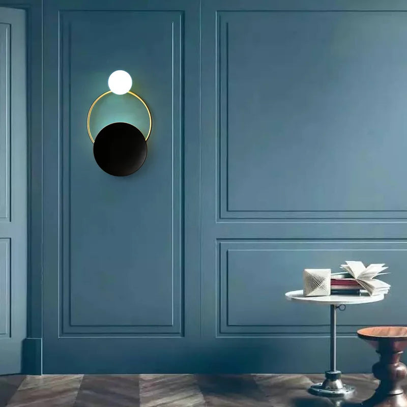 Round Frosted Glass E27 Wall Sconce