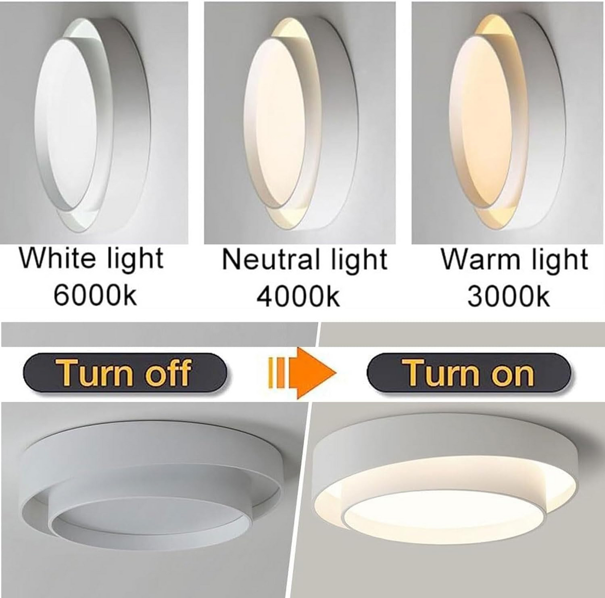 Round LED Flush Mount Ceiling Light with Minimalist Design