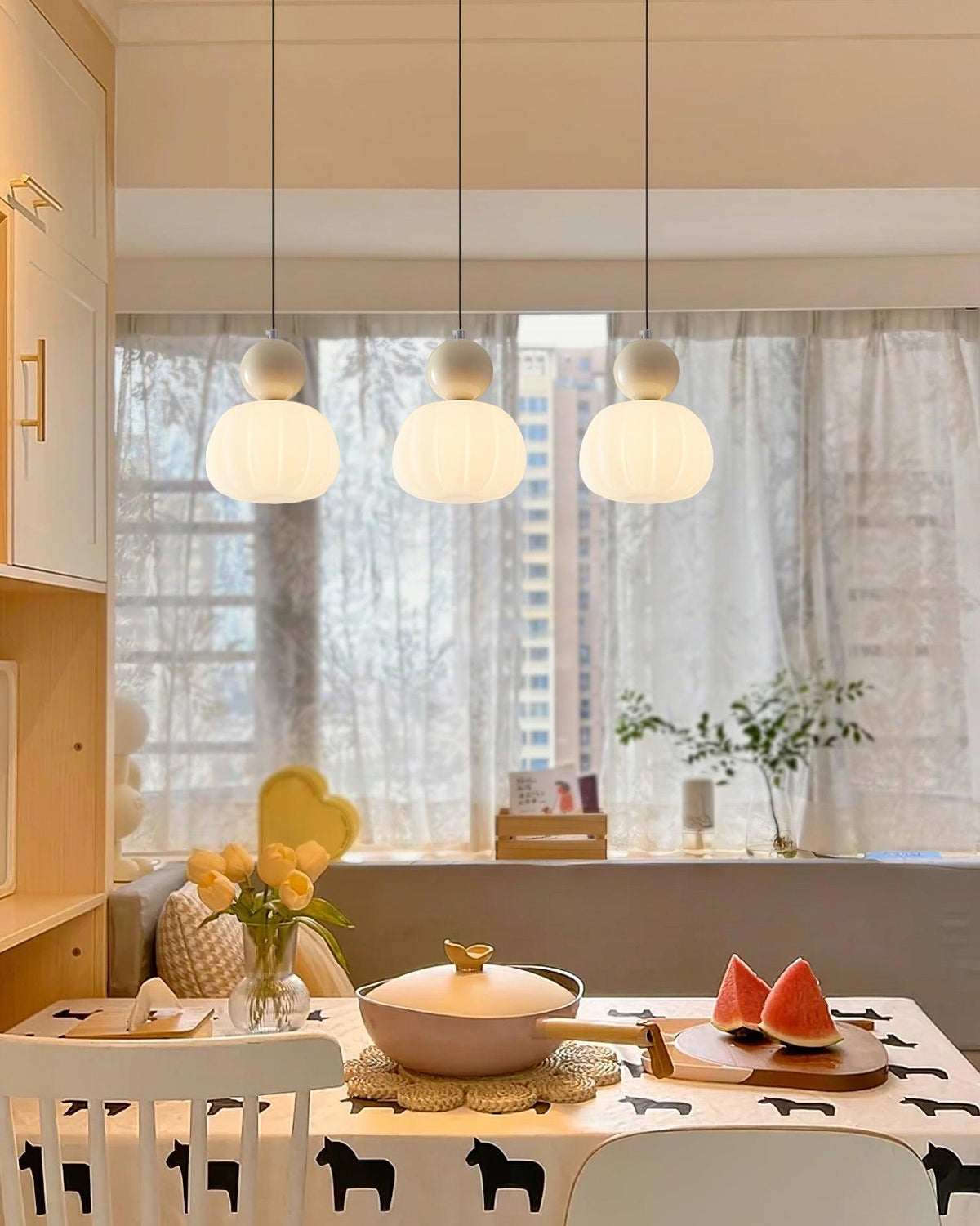 Round Organic Acrylic Pendant Light