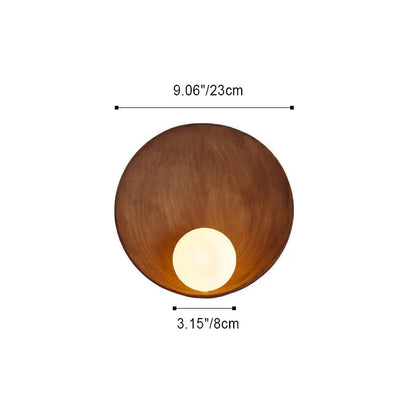 Round Resin and Iron Wall Sconce with Frosted Glass