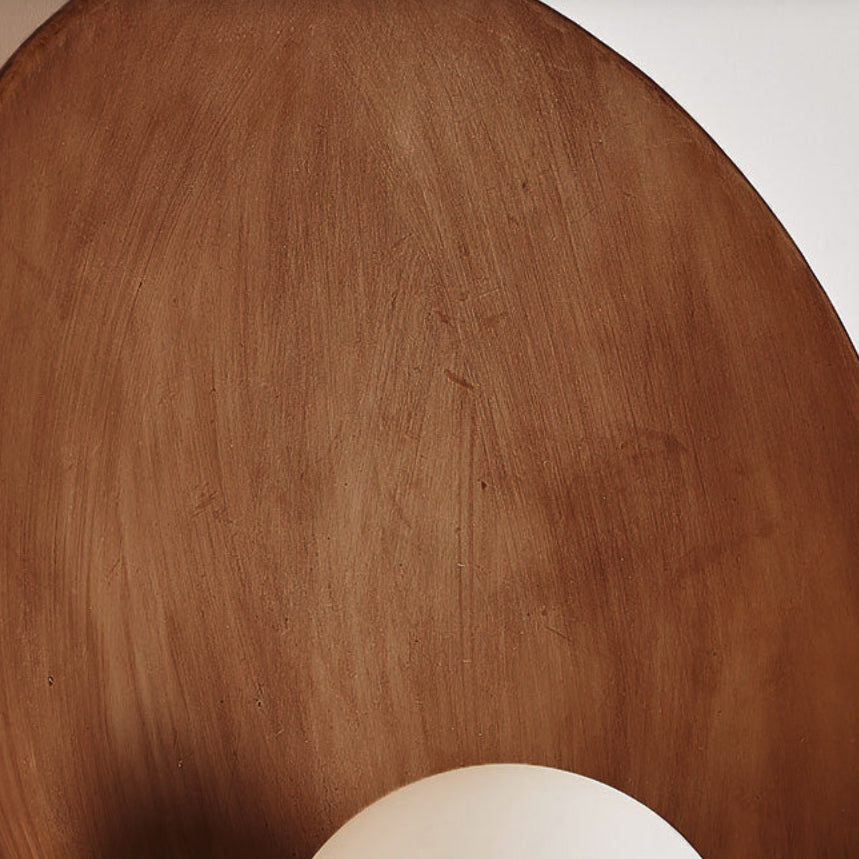 Round Resin and Iron Wall Sconce with Frosted Glass