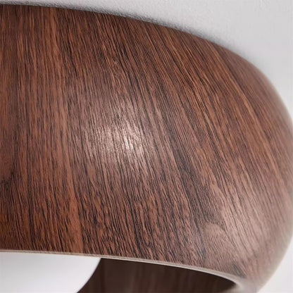 Lampada LED da soffitto rotonda in legno