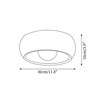 Lampada LED da soffitto rotonda in legno