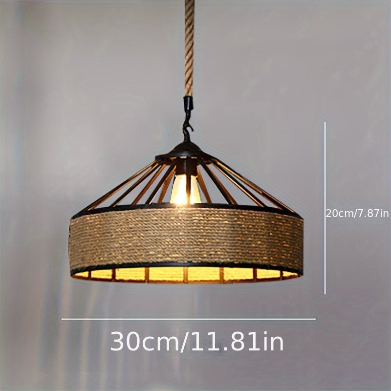 Rustic Hemp Rope Pendant Ceiling Light