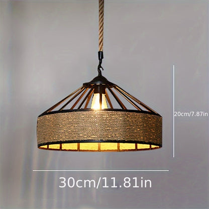 Rustic Hemp Rope Pendant Ceiling Light