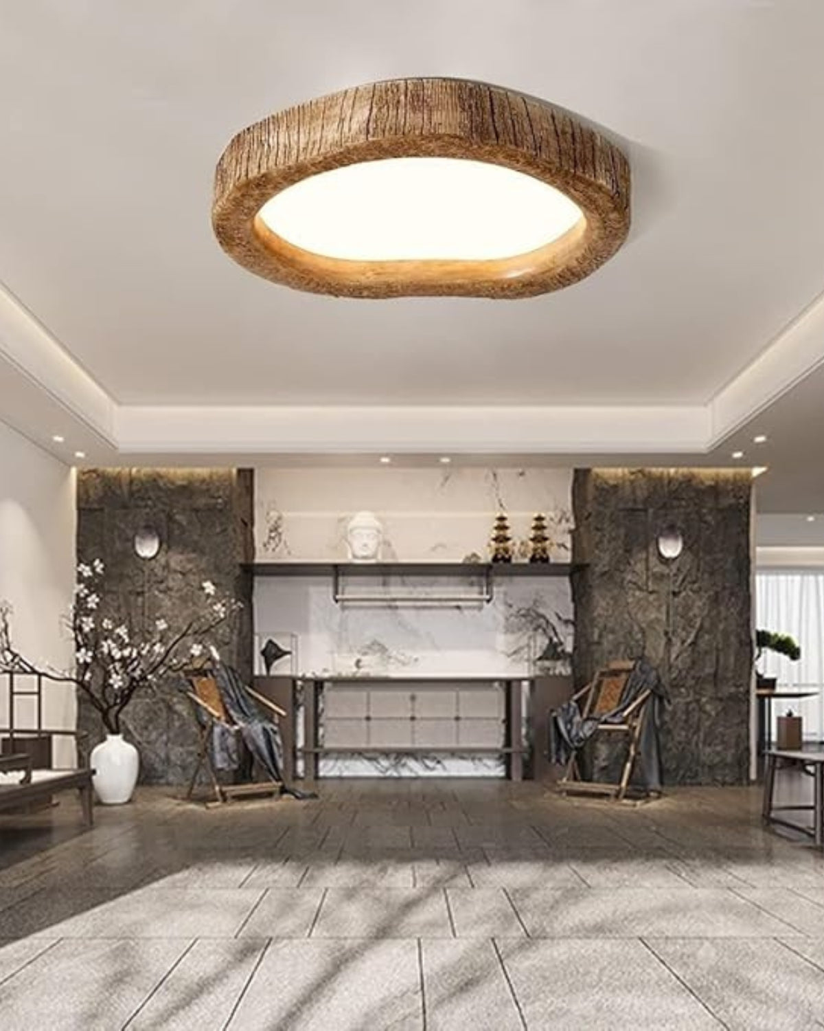 Rustic Wood Effect LED Ceiling Light
