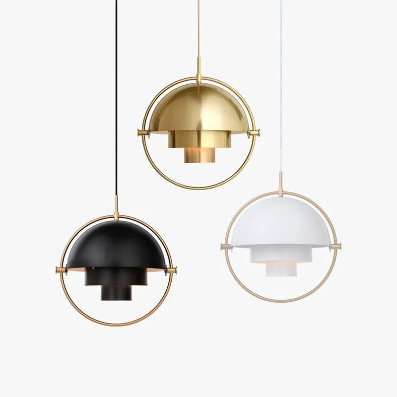 Sculptural Nordic Metal Pendant Light with Adjustable Cable