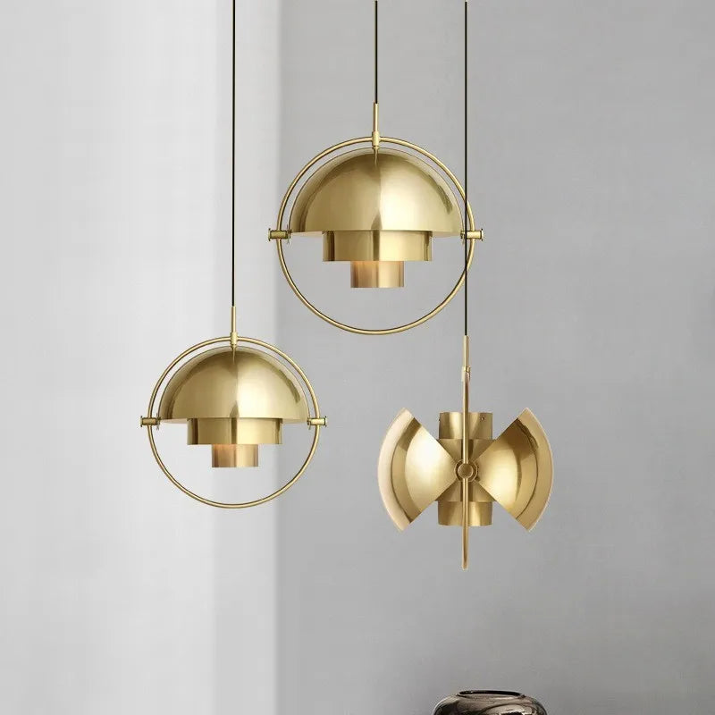 Sculptural Nordic Metal Pendant Light with Adjustable Cable
