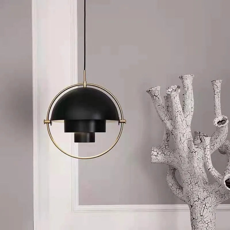Sculptural Nordic Metal Pendant Light with Adjustable Cable
