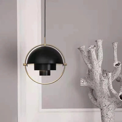 Sculptural Nordic Metal Pendant Light with Adjustable Cable