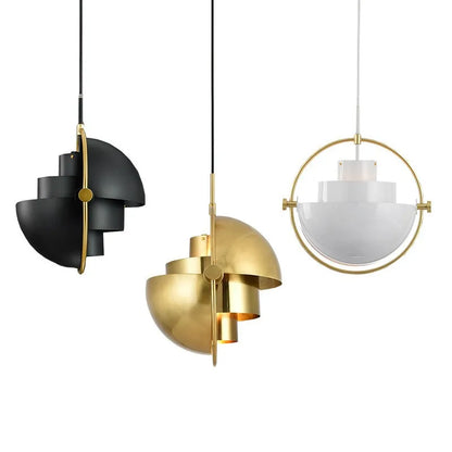 Sculptural Nordic Metal Pendant Light with Adjustable Cable