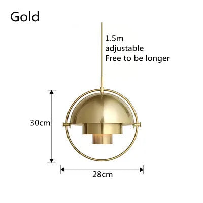 Sculptural Nordic Metal Pendant Light with Adjustable Cable
