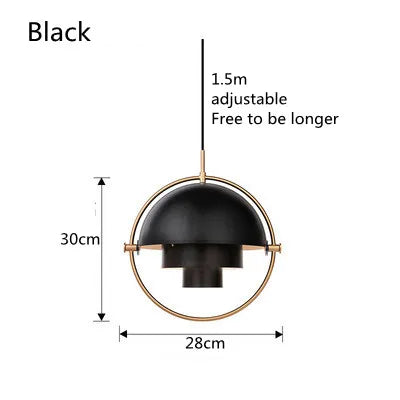 Sculptural Nordic Metal Pendant Light with Adjustable Cable