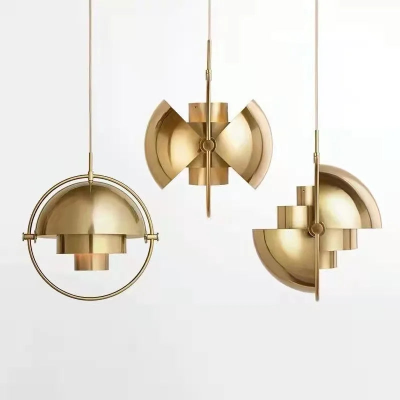 Sculptural Nordic Metal Pendant Light with Adjustable Cable