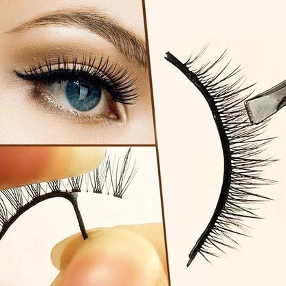 Self-Adhesive Reusable Eyelashes with Flexible Strip for Easy Application