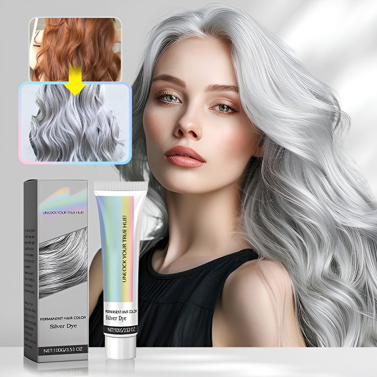 Semi Permanent Ash Gray Hair Color Cream