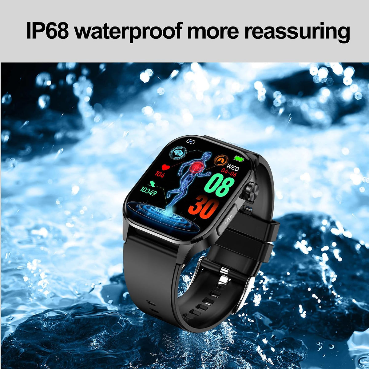 Senior Smartwatch with Health Tracking, Bluetooth Calling and SOS Alert