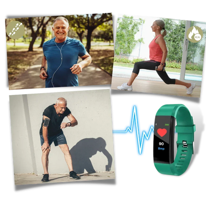 Senior Smartwatch with Heart Rate and Blood Pressure Tracking