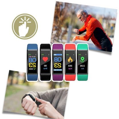 Senior Smartwatch with Heart Rate and Blood Pressure Tracking