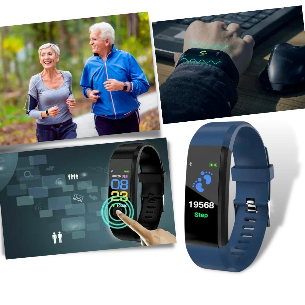Senior Smartwatch with Heart Rate and Blood Pressure Tracking
