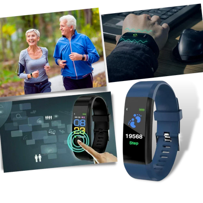 Senior Smartwatch with Heart Rate and Blood Pressure Tracking